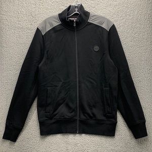 Michael Kors Sweater Jacket Men’s Size M Black Full Zip Cotton Long Sleeve‎